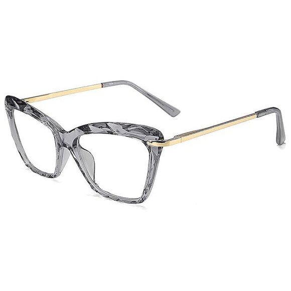 CAT eye glasses frame clear lenses eyewear women-Grey main image 4